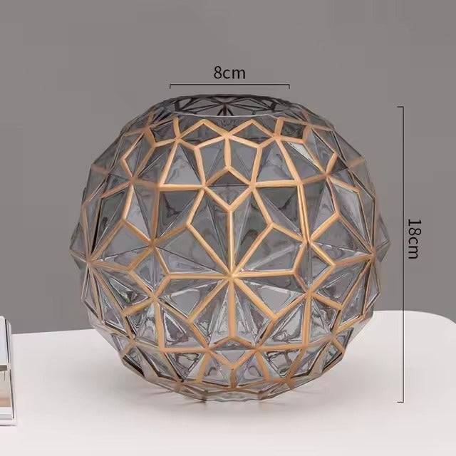 Luxurious Geometric Glass Vase