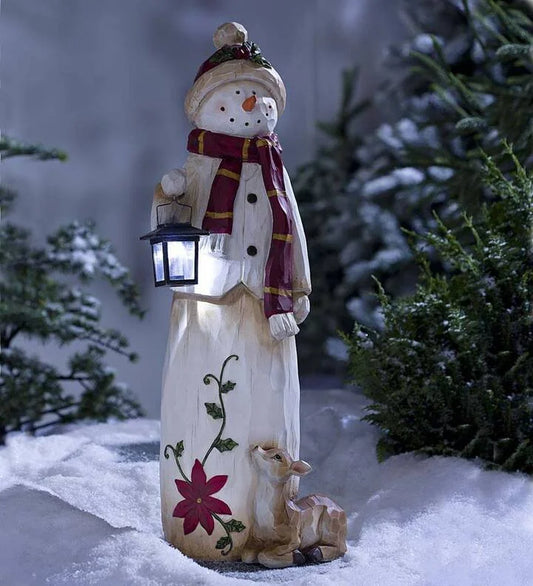 Christmas Decoration Santa And Snowman Sculpture