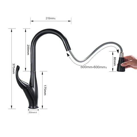 Contemporary 360° Swivel Kitchen Faucet with Hot and Cold Water